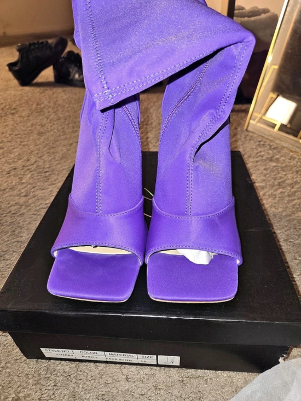 CUPID Purple Faux Suede Heels Size 10